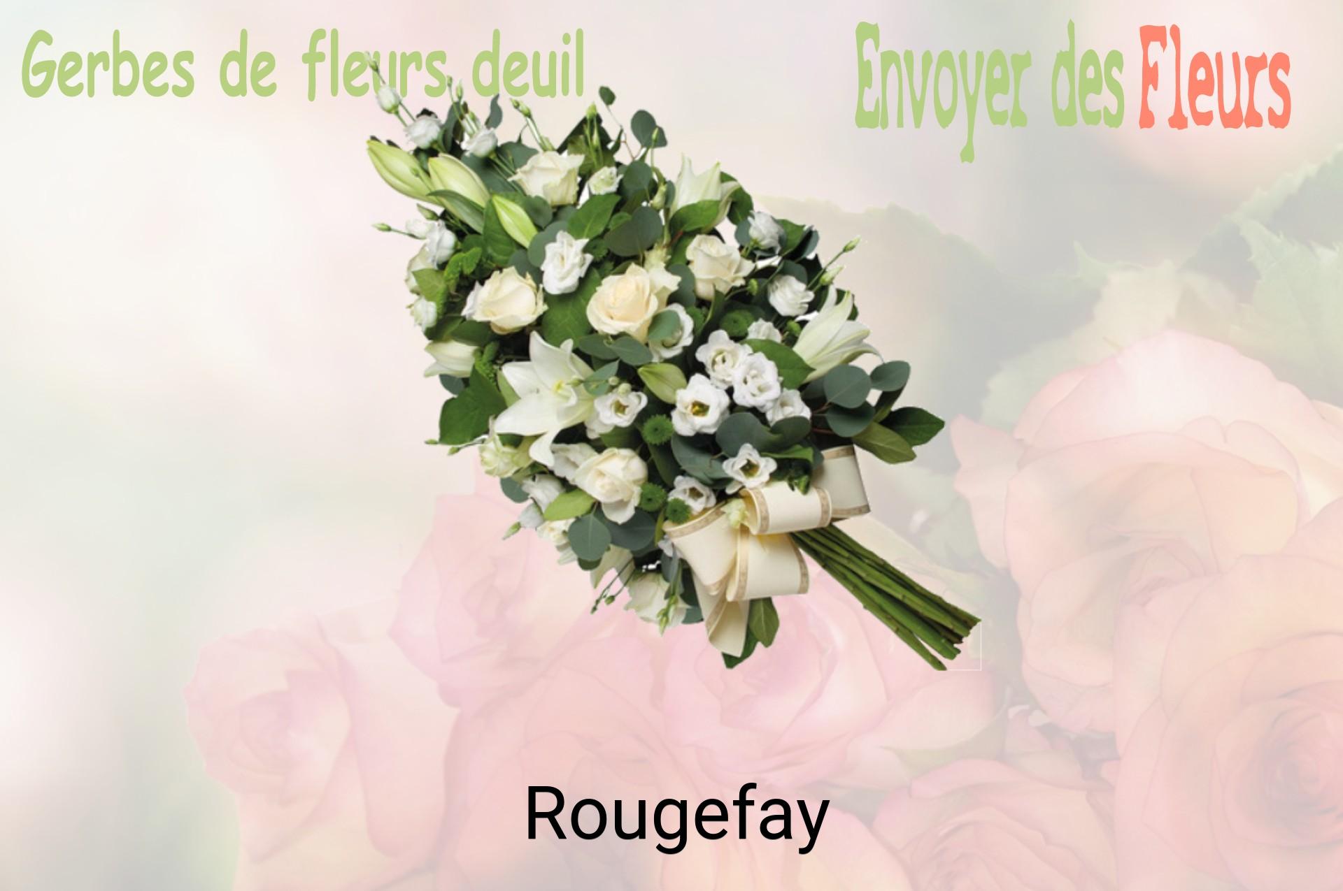 Gerbe de fleurs de deuil livrée à Rougefay